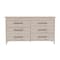 Tuhome Hms 6 Drawer Double Dresser, Four Legs, Superior Top, Six Drawers, Light Gray CZB7666 - alternate 7